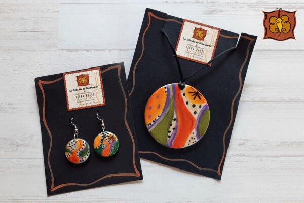 Conjunto collar y pendientes de madera - Imagen 36