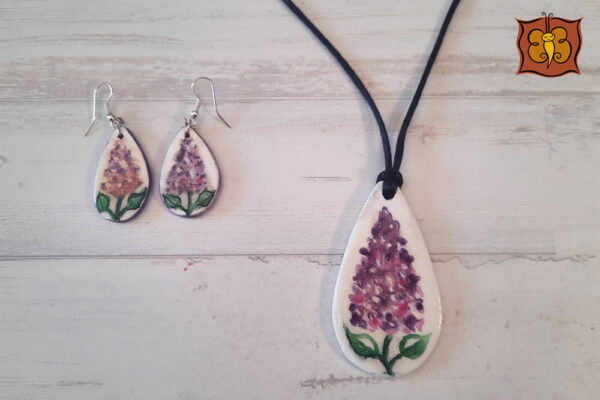 Conjunto collar y pendientes de madera - Imagen 17