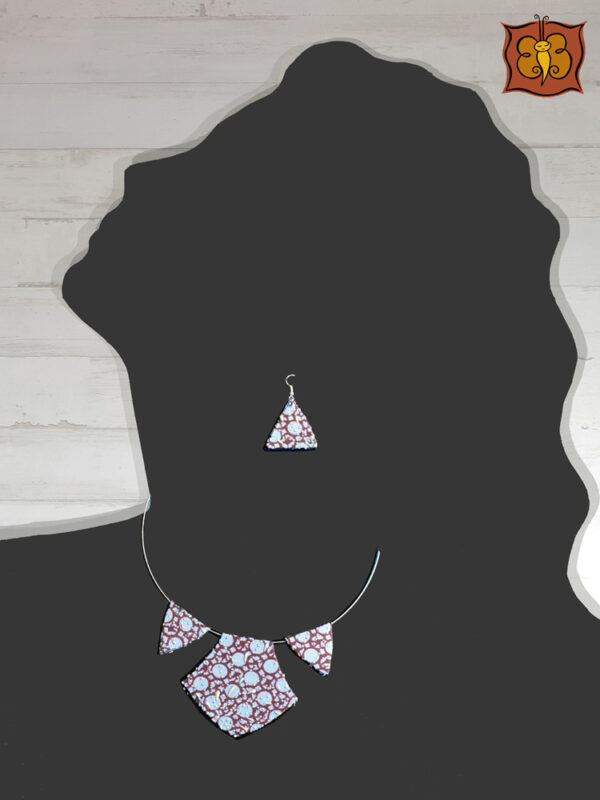 Conjunto collar y pendientes de tela - Imagen 2