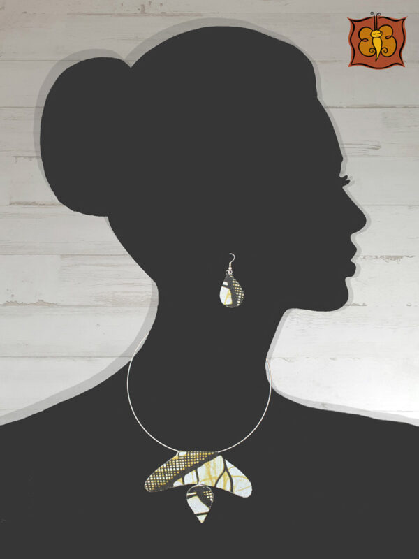 Conjunto collar y pendientes de tela - Imagen 11