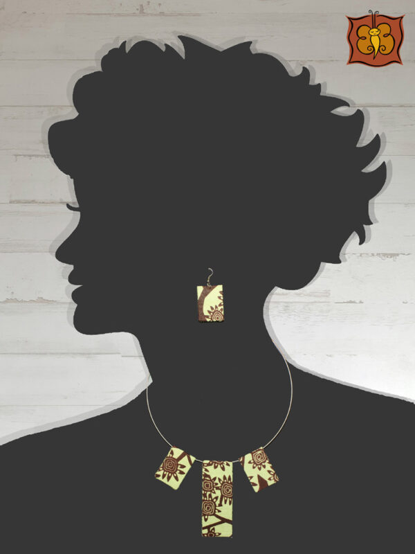 Conjunto collar y pendientes de tela - Imagen 12