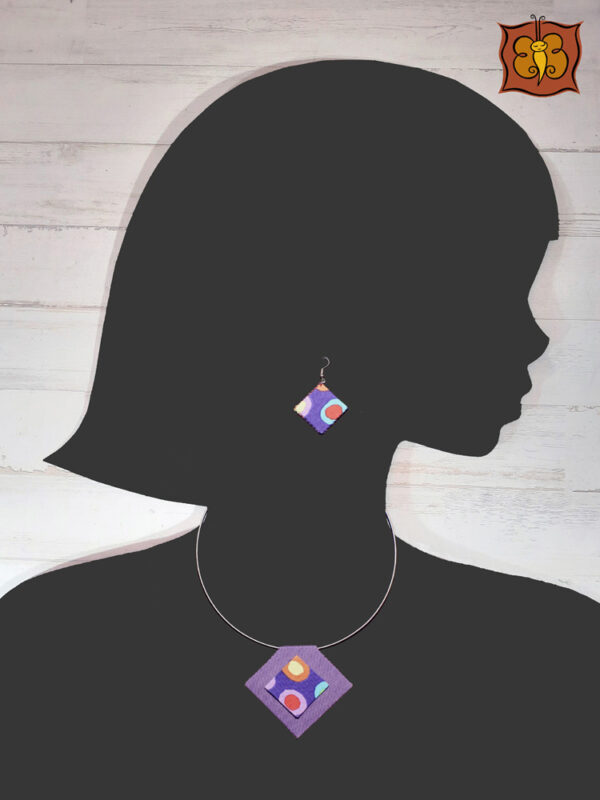 Conjunto collar y pendientes de tela - Imagen 13
