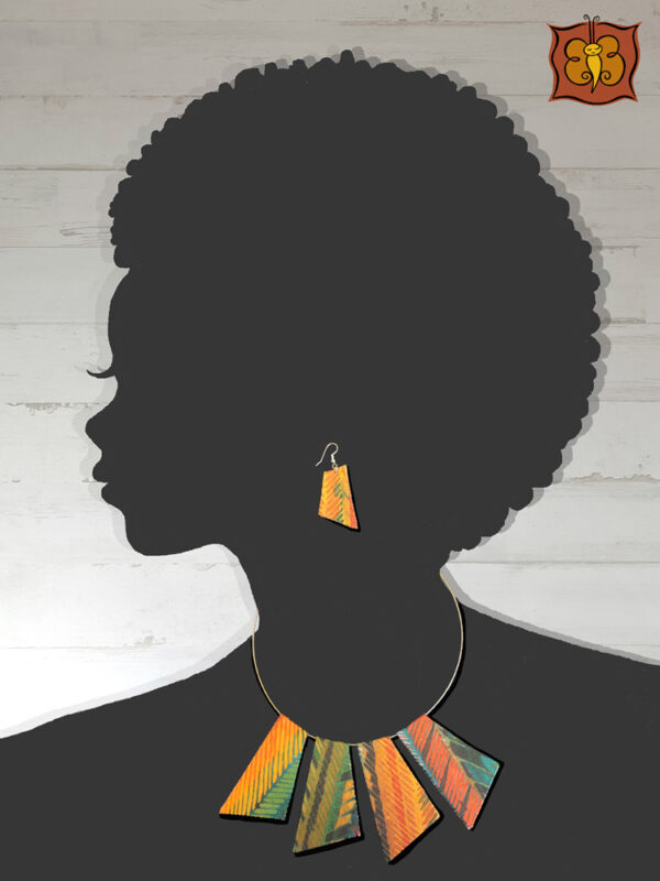 Conjunto collar y pendientes de tela - Imagen 14