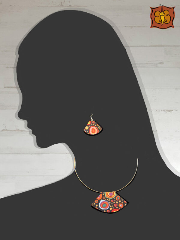 Conjunto collar y pendientes de tela - Imagen 15