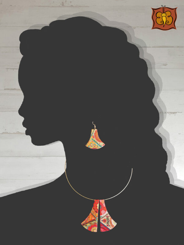 Conjunto collar y pendientes de tela - Imagen 10
