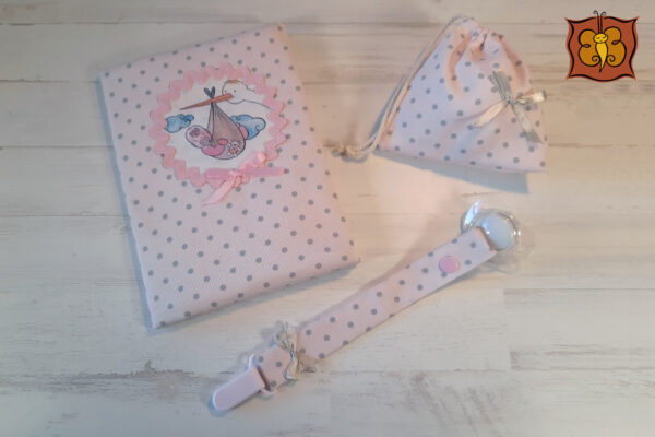 Conjunto sujetachupete + saquito + funda salud
