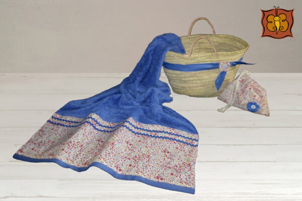 Conjunto toalla mediana + capazo mediano con cinturón + saquito de regalo - Imagen 3