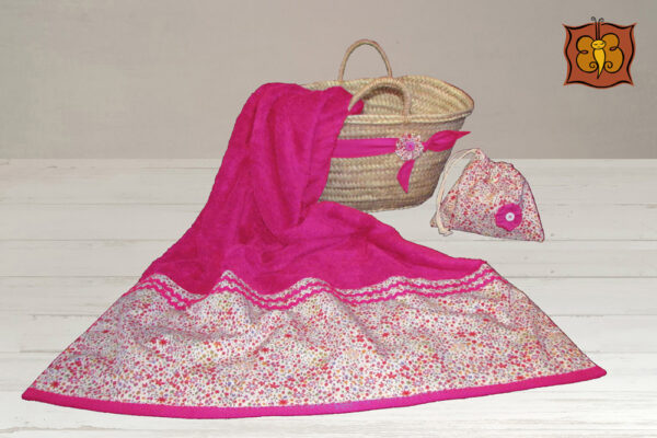 Conjunto toalla mediana + capazo mediano con cinturón + saquito de regalo - Imagen 2